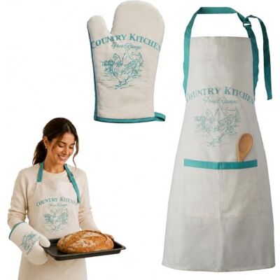 Premier Housewares 2pc Single Oven Glove and Apron Set, Cotton Premier Housewares 2pc Single Oven Glove and Apron Set, Cotton