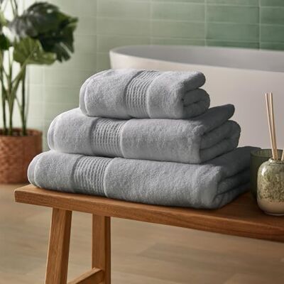 Silentnight Luxury Cotton Hand Towel Luxuriously Soft & Super Absorbent Deep Pile Towel 100% Cotton BCI Textured Waffle Border Hand Towel 90 x 50cm Machine Washable, Grey Silentnight Luxury Cotton Hand Towel Luxuriously Soft & Super Absorbent Deep Pile Towel 100% Cotton BCI Textured Waffle Border Hand Towel 90 x 50cm Machine Washable, Grey