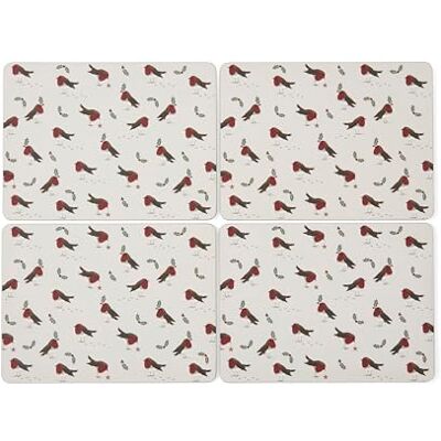 Cooksmart Christmas Robins Retreat Set of 4 Placemats Decorative Table Placemats with Festive Robin Design Non-Slip, Washable Kitchen Table Mats Stylish Dining for Home & Entertaining Cooksmart Christmas Robins Retreat Set of 4 Placemats Decorative Table Placemats with Festive Robin Design Non-Slip, Washable Kitchen Table Mats Stylish Dining for Home & Entertaining