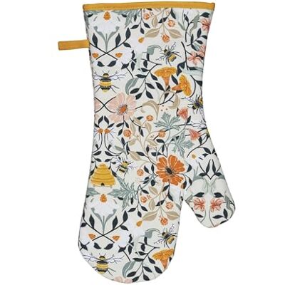 Ulster Weavers Bumble Bee & Floral Gauntlet Oven Glove (37 x 20cm) 100% Cotton 1 Piece Oven Glove Heat Resistant Washable Oven Glove with Flowers & Bees Kitchen Accessories Ulster Weavers Bumble Bee & Floral Gauntlet Oven Glove (37 x 20cm) 100% Cotton 1 Piece Oven Glove Heat Resistant Washable Oven Glove with Flowers & Bees Kitchen Accessories