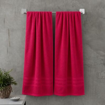 Catherine Lansfield Zero Twist Cotton 90x140cm Bath Sheet Pair Hot Pink Catherine Lansfield Zero Twist Cotton 90x140cm Bath Sheet Pair Hot Pink