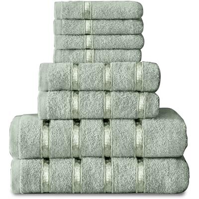 GC GAVENO CAVAILIA 8 Piece Towel Bale Set, Quick Dry Highly Absorbent Cotton Towel Sets Bathroom, Duck Egg Towels Sets 450 GSM, 4x Face Towel 2x Hand Towels 2x Bath Towels GC GAVENO CAVAILIA 8 Piece Towel Bale Set, Quick Dry Highly Absorbent Cotton Towel Sets Bathroom, Duck Egg Towels Sets 450 GSM, 4x Face Towel 2x Hand Towels 2x Bath Towels