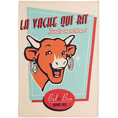 Coucke La Cow qui Laughing Retro Tea Towel – Vanilla Coucke La Cow qui Laughing Retro Tea Towel – Vanilla