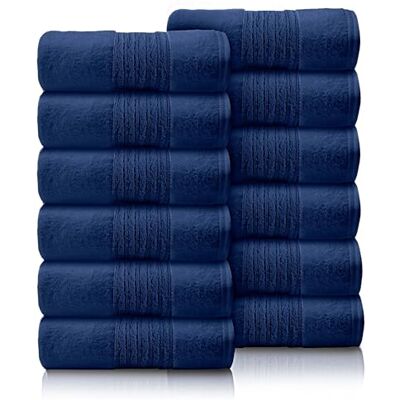 GC GAVENO CAVAILIA 12 Pack Face Towels Set (30x30 CM) Cotton Face Cloths Quick Drying & Highly Absorbent Fingertip Towel Washcloth For Bathroom, Spa, Gym Towels Blue GC GAVENO CAVAILIA 12 Pack Face Towels Set (30x30 CM) Cotton Face Cloths Quick Drying & Highly Absorbent Fingertip Towel Washcloth For Bathroom, Spa, Gym Towels Blue