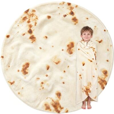 LetsFunny Burrito Tortilla Throw Blanket,2.0 Double Sided Burritos Taco Tortilla Wrap Blankets,Giant Funny Realistic Flannel Food Round Blankets, Funny Gifts for Adults Kids(47in) LetsFunny Burrito Tortilla Throw Blanket,2.0 Double Sided Burritos Taco Tortilla Wrap Blankets,Giant Funny Realistic Flannel Food Round Blankets, Funny Gifts for Adults Kids(47in)