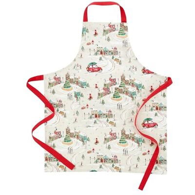 Catherine Lansfield Christmas Town Cotton 70x80cm Kitchen Adult Apron Natural Catherine Lansfield Christmas Town Cotton 70x80cm Kitchen Adult Apron Natural
