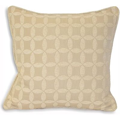 Paoletti Palma Piped Jacquard Large Feather Filled Cushion - Natural - One Size Paoletti Palma Piped Jacquard Large Feather Filled Cushion - Natural - One Size