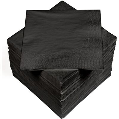 Heku 30241-22: 100 plain napkins, 3-ply, 33 x 33 cm, black, medium Heku 30241-22: 100 plain napkins, 3-ply, 33 x 33 cm, black, medium
