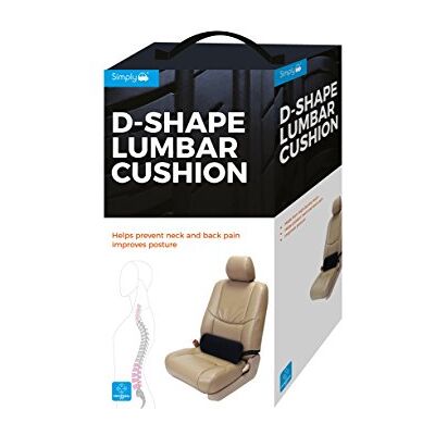 Simply D-Shape Lumbar Cushion, Black, One Size Simply D-Shape Lumbar Cushion, Black, One Size