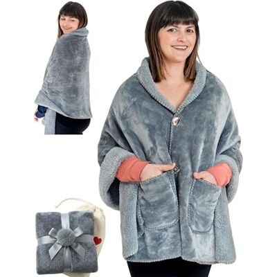 EzrAllora Happination Poncho Blanket for Women No Sleeves Wrap Shawl with Large Front Pockets Patio Blanket for Autumn Wearable Blanket -Fleece Sherpa Small Throw Lap Blanket -Gift for Mom and Grandma EzrAllora Happination Poncho Blanket for Women No Sleeves Wrap Shawl with Large Front Pockets Patio Blanket for Autumn Wearable Blanket -Fleece Sherpa Small Throw Lap Blanket -Gift for Mom and Grandma