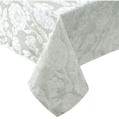 Laura Ashley Annaleigh Tablecloth Jacquard Fabric, Wrinkle Resistant for Dining, Holiday, Party, Wedding or Banquet, 60" x 84", Sage Laura Ashley Annaleigh Tablecloth Jacquard Fabric, Wrinkle Resistant for Dining, Holiday, Party, Wedding or Banquet, 60" x 84", Sage