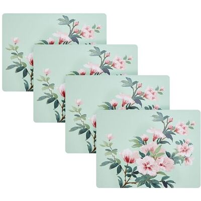 Laura Ashley Cork Placemats 16 x 12-inch for Kitchen and Dining Tables, Heat Resistant, Durable, Easy Clean, Set of 4, Blossom Branch Laura Ashley Cork Placemats 16 x 12-inch for Kitchen and Dining Tables, Heat Resistant, Durable, Easy Clean, Set of 4, Blossom Branch