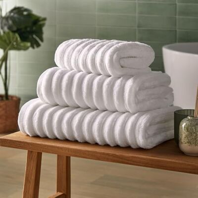 Silentnight Ribbed Cotton Hand Towel Luxuriously Soft & Super Absorbent Deep Thick Pile Towel 100% Cotton BCI Textured Dense Ribbed Hand Towel 90 x 50cm Machine Washable, White Silentnight Ribbed Cotton Hand Towel Luxuriously Soft & Super Absorbent Deep Thick Pile Towel 100% Cotton BCI Textured Dense Ribbed Hand Towel 90 x 50cm Machine Washable, White