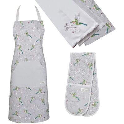 Cooksmart 5 Piece Apron & Glove Set Double Oven Gloves & Tea Towels Perfect For Any Kitchen Cooksmart 5 Piece Apron & Glove Set Double Oven Gloves & Tea Towels Perfect For Any Kitchen