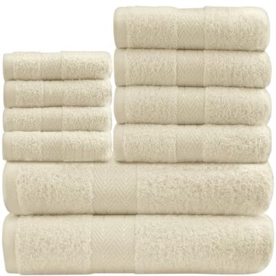 GC GAVENO CAVAILIA 10 Piece Towel Bale Set Quick Drying Cotton Towel Highly Absorbent 450 GSM Cream Towels Set Bathroom Towels Bale Set 4x Face 4x Hand 2x Bath Towels GC GAVENO CAVAILIA 10 Piece Towel Bale Set Quick Drying Cotton Towel Highly Absorbent 450 GSM Cream Towels Set Bathroom Towels Bale Set 4x Face 4x Hand 2x Bath Towels