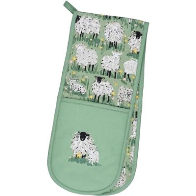 Ulster Weavers Sheep Double Oven Gloves (88 x 18cm) 100% Cotton Green Sheep Oven Gloves Heat Resistant Washable Oven Gloves with Sheep Sheep Kitchen Accessories Sheep Gifts for Kitchen Ulster Weavers Sheep Double Oven Gloves (88 x 18cm) 100% Cotton Green Sheep Oven Gloves Heat Resistant Washable Oven Gloves with Sheep Sheep Kitchen Accessories Sheep Gifts for Kitchen