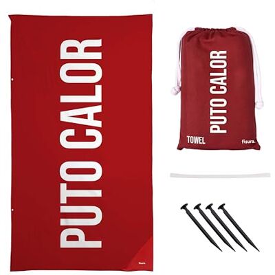 Fisura Microfibre Beach Towel – Quick Dry, Sand Resistant, Lightweight – “P*to Calor” Red & White – Travel Towel Gift for Beach, Pool & Holiday – 71 x 39 Inches Fisura Microfibre Beach Towel – Quick Dry, Sand Resistant, Lightweight – “P*to Calor” Red & White – Travel Towel Gift for Beach, Pool & Holiday – 71 x 39 Inches