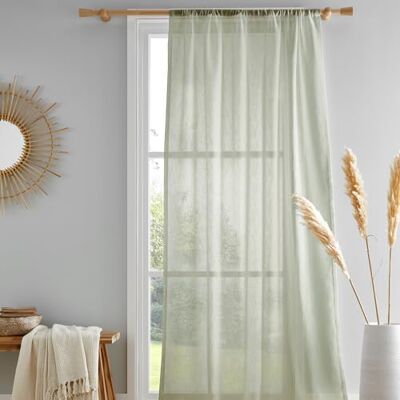 Drift Green Textured Single Voile Curtain - Curtain Drift Green Textured Single Voile Curtain - Curtain