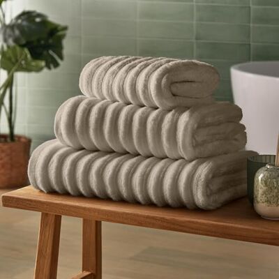 Silentnight Ribbed Cotton Hand Towel Luxuriously Soft & Super Absorbent Deep Thick Pile Towel 100% Cotton BCI Textured Dense Ribbed Hand Towel 90 x 50cm Machine Washable, Natural Silentnight Ribbed Cotton Hand Towel Luxuriously Soft & Super Absorbent Deep Thick Pile Towel 100% Cotton BCI Textured Dense Ribbed Hand Towel 90 x 50cm Machine Washable, Natural