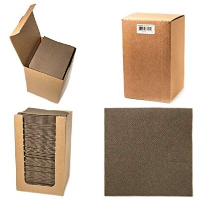 Alvotex Chic Airlaid 100 Cocktail Napkins, 1/4 Pleats, Fabric-Like, Disposable Napkin, Brown, 20 x 20 cm Alvotex Chic Airlaid 100 Cocktail Napkins, 1/4 Pleats, Fabric-Like, Disposable Napkin, Brown, 20 x 20 cm