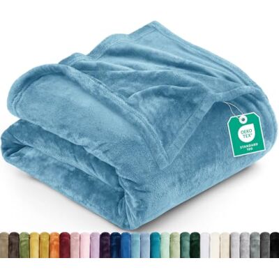 Utopia Bedding King Fleece Blanket 259x228cm 300GSM – Extra Large Soft Fluffy Versatile Luxury Decorative Throws For Sofa, Bed & Settees – Warm Breathable Cosy Gift For Men & Women, Washed Blue Utopia Bedding King Fleece Blanket 259x228cm 300GSM – Extra Large Soft Fluffy Versatile Luxury Decorative Throws For Sofa, Bed & Settees – Warm Breathable Cosy Gift For Men & Women, Washed Blue