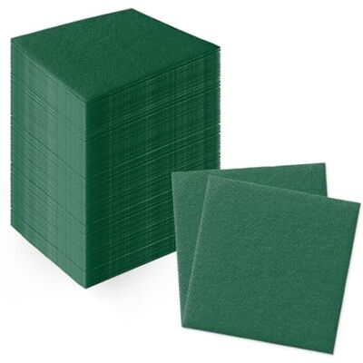 PAW Decor Collection PAW – Airlaid Napkins 20 x 20 cm, 100 Pieces, Cocktail 1/4 Ply, Resistant Absorbent, HoReCa Table Decoration, Wedding, Party, Colour: Dark Green PAW Decor Collection PAW – Airlaid Napkins 20 x 20 cm, 100 Pieces, Cocktail 1/4 Ply, Resistant Absorbent, HoReCa Table Decoration, Wedding, Party, Colour: Dark Green