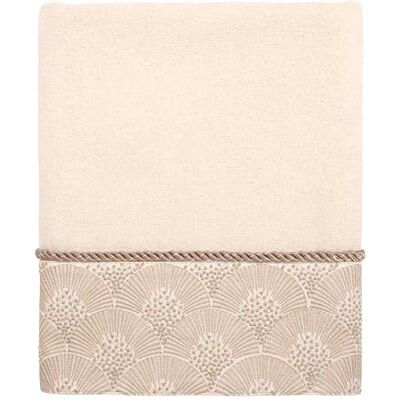 Avanti Linens Deco Shell Collection, Cotton, Ivory, Hand Towel Avanti Linens Deco Shell Collection, Cotton, Ivory, Hand Towel