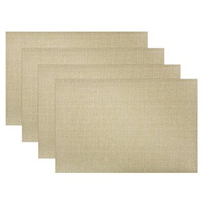 XSS 4 Table Placemats 45 x 30cm Rectangle Wipe Clean Tableware Latte Table Mats XSS 4 Table Placemats 45 x 30cm Rectangle Wipe Clean Tableware Latte Table Mats