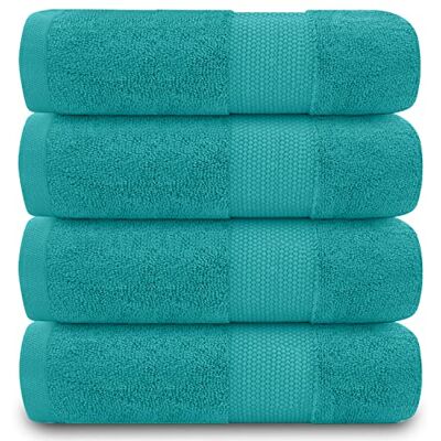 GC GAVENO CAVAILIA GAVENO CAVAILIA Fade Resistant Bathroom Set, 700 GSM Premium Quality Extra Absorbent 100% Cotton Bath Towel, Egyptian, Teal, 4PK Hand, 555407 GC GAVENO CAVAILIA GAVENO CAVAILIA Fade Resistant Bathroom Set, 700 GSM Premium Quality Extra Absorbent 100% Cotton Bath Towel, Egyptian, Teal, 4PK Hand, 555407