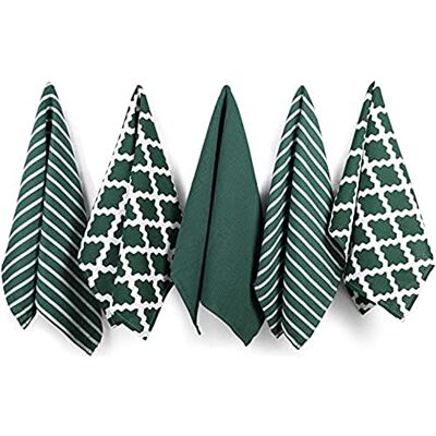 Penguin Home Premium 100% Pure Cotton Tea Towel for Kitchen, Set of 5 Kitchen Towels, Soft & Durable Kitchen Cloths Towel Set, Machine Washable, 65 x 45 cm Colour Green Penguin Home Premium 100% Pure Cotton Tea Towel for Kitchen, Set of 5 Kitchen Towels, Soft & Durable Kitchen Cloths Towel Set, Machine Washable, 65 x 45 cm Colour Green