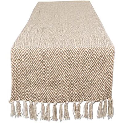 DII Woven Basic Tabletop Collection, Chevron Table Runner, 15x108, Stone DII Woven Basic Tabletop Collection, Chevron Table Runner, 15x108, Stone