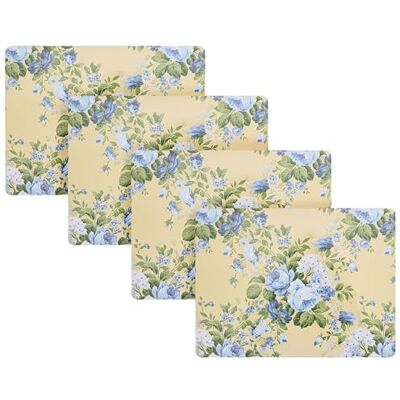 Laura Ashley Cork Placemats 16 x 12-inch for Kitchen and Dining Tables, Heat Resistant, Durable, Easy Clean, Set of 4, Joyce Laura Ashley Cork Placemats 16 x 12-inch for Kitchen and Dining Tables, Heat Resistant, Durable, Easy Clean, Set of 4, Joyce