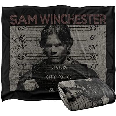 LOGOVISION SUPERNATURAL Sam Mug Shot Officially Licensed Silky Touch Super Soft Throw Blanket 152 x 127 cm LOGOVISION SUPERNATURAL Sam Mug Shot Officially Licensed Silky Touch Super Soft Throw Blanket 152 x 127 cm