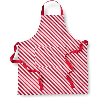 Catherine Lansfield Christmas Candy Cane Cotton 70x80cm Kitchen Adult Apron Red Catherine Lansfield Christmas Candy Cane Cotton 70x80cm Kitchen Adult Apron Red