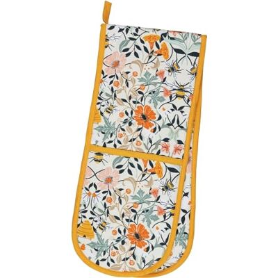 Ulster Weavers Bumble Bee & Floral Double Oven Gloves (88 x 18cm) 100% Cotton Oven Gloves Heat Resistant Washable Oven Gloves with Flowers & Bees Kitchen Accessories Bee Gifts Ulster Weavers Bumble Bee & Floral Double Oven Gloves (88 x 18cm) 100% Cotton Oven Gloves Heat Resistant Washable Oven Gloves with Flowers & Bees Kitchen Accessories Bee Gifts