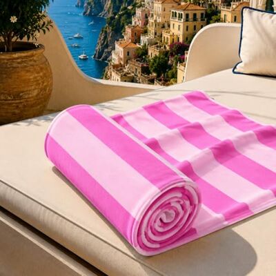 PETTI Artigiani Italiani Microfibre Beach Towel, Beach or Pool Towel, Beach Towel, Large 90 x 180 cm, Fuchsia Pink Stripes PETTI Artigiani Italiani Microfibre Beach Towel, Beach or Pool Towel, Beach Towel, Large 90 x 180 cm, Fuchsia Pink Stripes