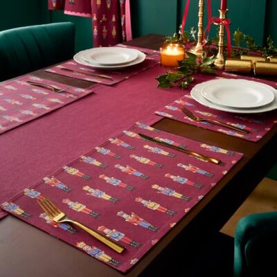 Catherine Lansfield Christmas Nutcracker Dining Placemat 4 Pack Plum Catherine Lansfield Christmas Nutcracker Dining Placemat 4 Pack Plum