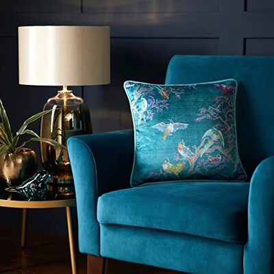 HOUSE LLEWELYN - BOWEN Laurence Llewelyn-Bowen Birdity Absurdity Cushion Cover 43 x 43cm in Blue HOUSE LLEWELYN - BOWEN Laurence Llewelyn-Bowen Birdity Absurdity Cushion Cover 43 x 43cm in Blue