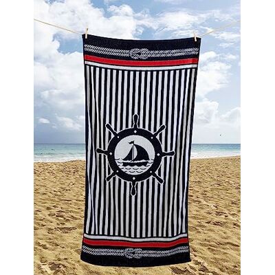Rapport Home Ultra Absorbent Nautical Adult Beach Towel Rapport Home Ultra Absorbent Nautical Adult Beach Towel