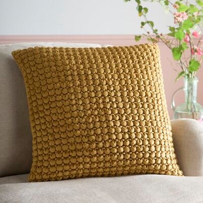 Appletree Heritage Bobble Velvet Filled Cushion 55 x 55cm – Ochre Decorative Scatter Pillow with Soft Textured Velvet Cover and Raised Bobble Detailing, Stylish Accent Cushion for Sofa or Bed Appletree Heritage Bobble Velvet Filled Cushion 55 x 55cm – Ochre Decorative Scatter Pillow with Soft Textured Velvet Cover and Raised Bobble Detailing, Stylish Accent Cushion for Sofa or Bed