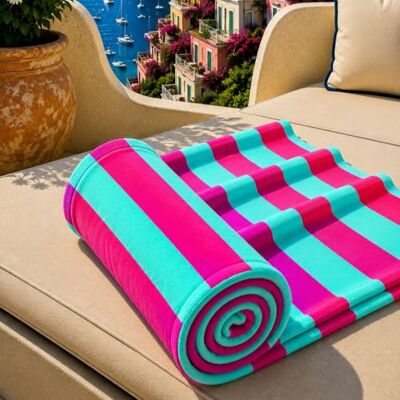 PETTI Artigiani Italiani Microfibre Beach Towel, Beach or Pool Towel, Beach Sunbed, Large 90 x 180 cm, Fuchsia Tiffany Stripes PETTI Artigiani Italiani Microfibre Beach Towel, Beach or Pool Towel, Beach Sunbed, Large 90 x 180 cm, Fuchsia Tiffany Stripes