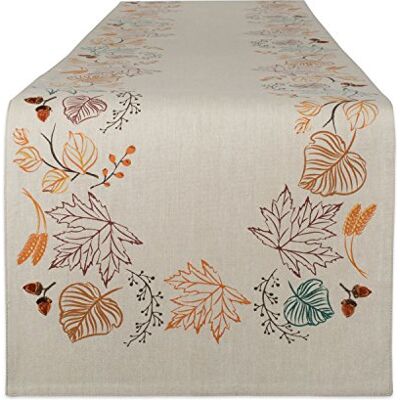 DII CAMZ10698 Cotton Table Runner, 14 x 72, Autumn Leaves DII CAMZ10698 Cotton Table Runner, 14 x 72, Autumn Leaves