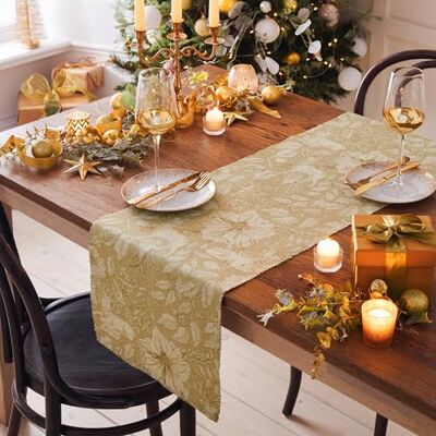 Paoletti Gold Stag Table Runner – Washable Floral Festive Fruit Quick Drying Dining Table Decoration (Gold 180x35cm) Paoletti Gold Stag Table Runner – Washable Floral Festive Fruit Quick Drying Dining Table Decoration (Gold 180x35cm)