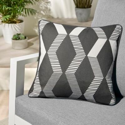 Fusion Rico Black Filled Cushion, 43 x 43cm, Cotton, Microfibre Pad Fusion Rico Black Filled Cushion, 43 x 43cm, Cotton, Microfibre Pad