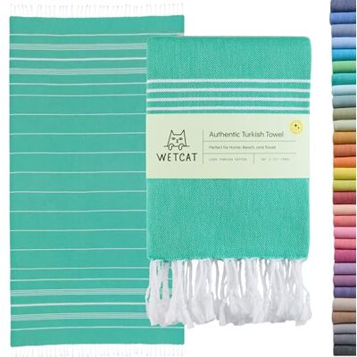 WETCAT Turkish Beach Towel Oversized 38x71 100% Cotton Sand Free Quick Dry Extra Large Light Travel Towel for Adults Beach Accessories Gifts Mint Green WETCAT Turkish Beach Towel Oversized 38x71 100% Cotton Sand Free Quick Dry Extra Large Light Travel Towel for Adults Beach Accessories Gifts Mint Green