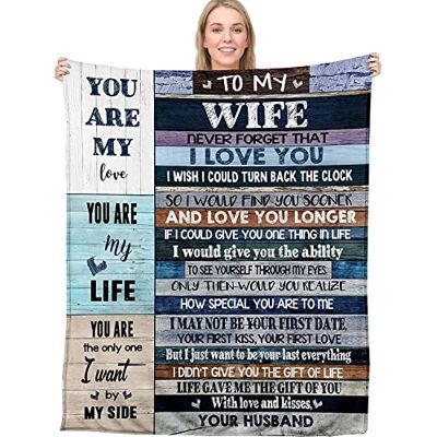 BASAO Anniversary Romantic Gift for Wife, Ultra-Soft Micro Fleece Sherpa Throw Blanket, Valentines Day Gifts for Her, Wife Birthday Gifts from Husband, for Bedding Sofa and Travel BASAO Anniversary Romantic Gift for Wife, Ultra-Soft Micro Fleece Sherpa Throw Blanket, Valentines Day Gifts for Her, Wife Birthday Gifts from Husband, for Bedding Sofa and Travel