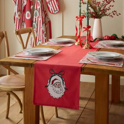 Catherine Lansfield Christmas Vintage Stripe Dining Table Runner Red Catherine Lansfield Christmas Vintage Stripe Dining Table Runner Red