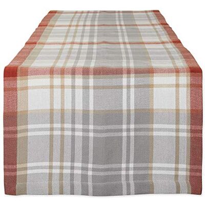 DII Fall Tabletop Decoration, Cotton, Cozy Picnic Plaid, Table Runner, 14x72 DII Fall Tabletop Decoration, Cotton, Cozy Picnic Plaid, Table Runner, 14x72