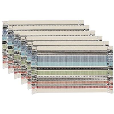 DII Variegated Tabletop Collection, Placemat Set3x19, Mediterranean, 6 Piece DII Variegated Tabletop Collection, Placemat Set3x19, Mediterranean, 6 Piece