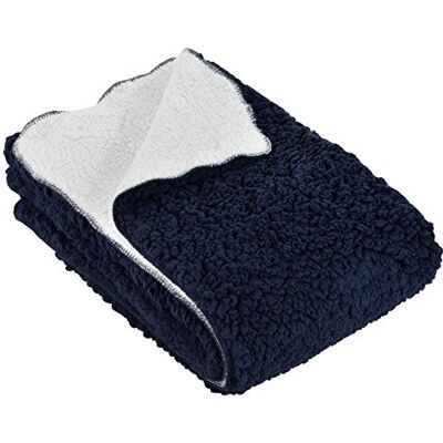 Micro-Pro Large Luxury Soft Sherpa Fleece Blanket Chunky Double Layer Warm Sofa Bed Throw 130x160cm Navy Micro-Pro Large Luxury Soft Sherpa Fleece Blanket Chunky Double Layer Warm Sofa Bed Throw 130x160cm Navy